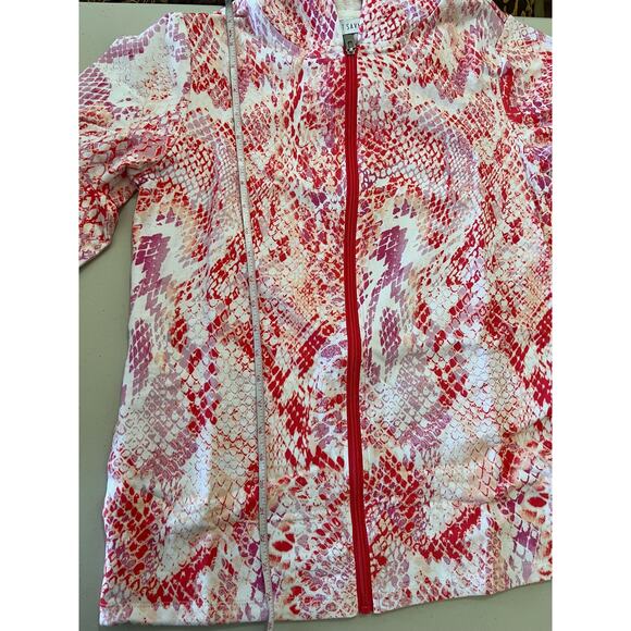 Sport Savvy French Terry Print Jacket CORAL NWOT SIZE XXS - Picture 7 of 7